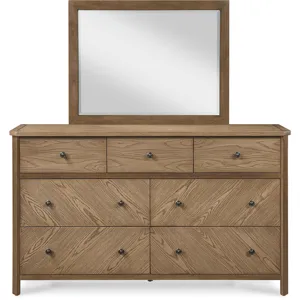 Sun Haven Beveled Mirror - Walnut and Oak Finish