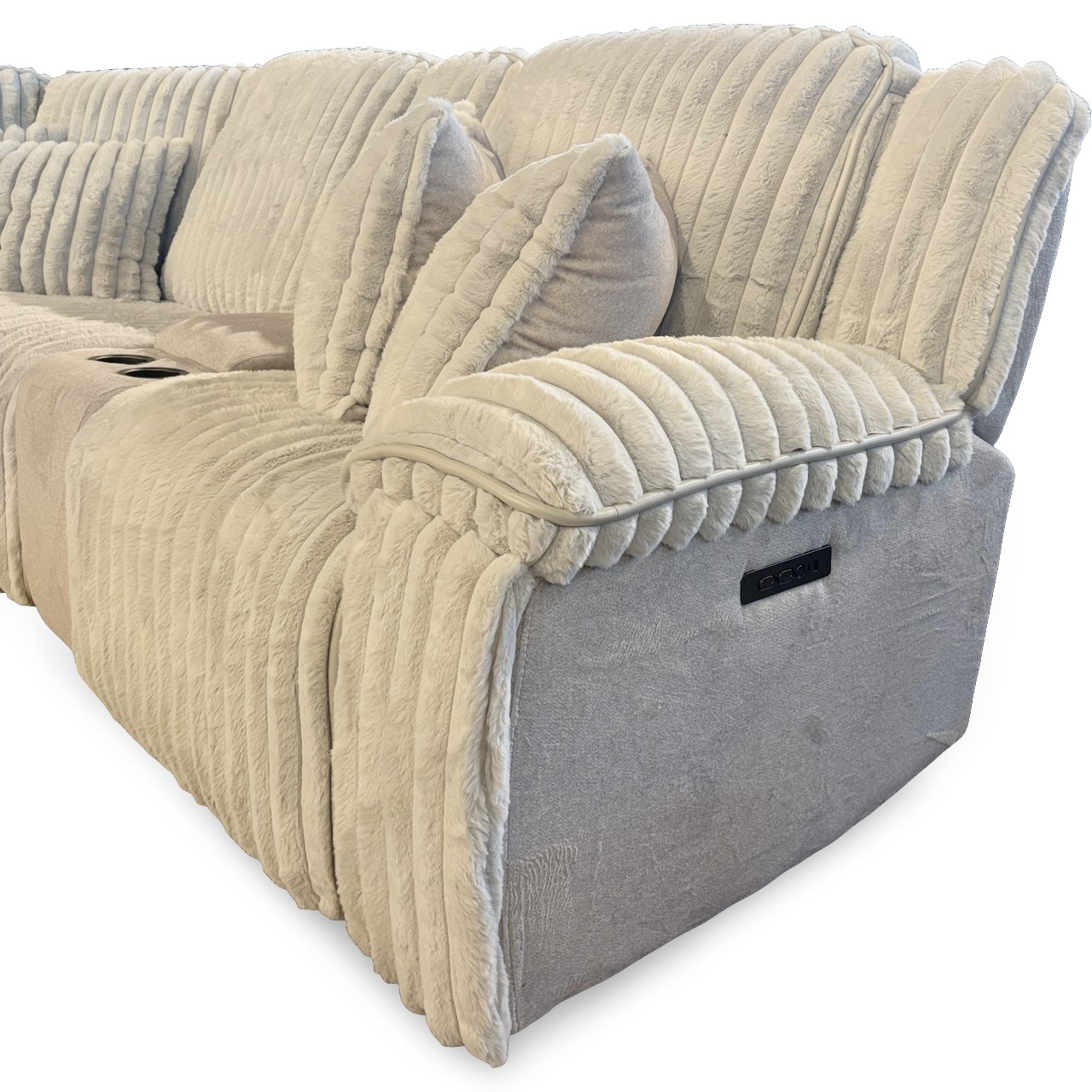 Presley Fog 6 Piece Power Reclining Sectional - Thumbnail 4