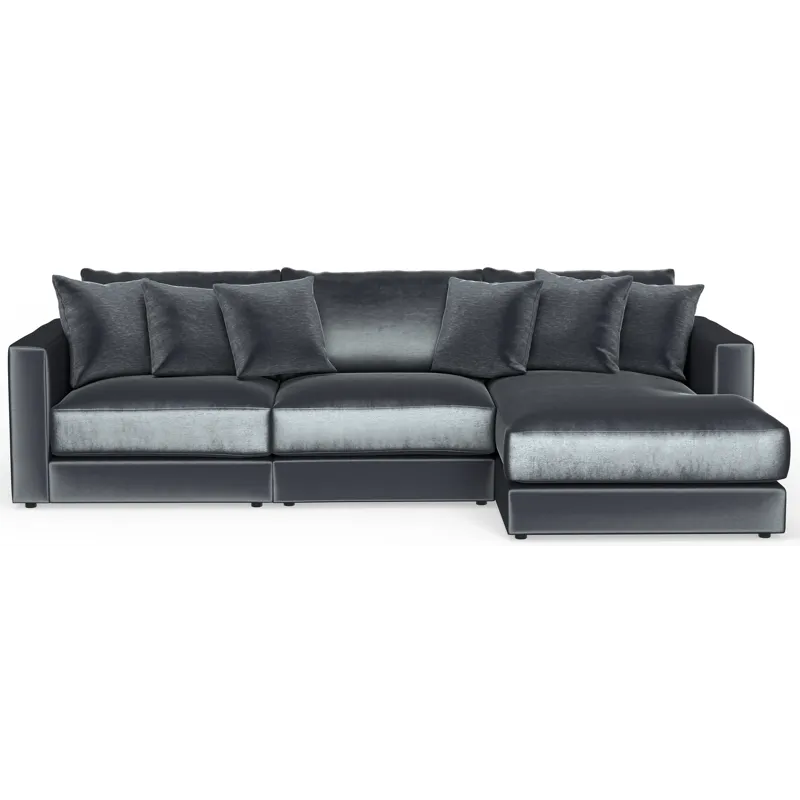 Remington 3 Piece Sectional Sofa Chaise - Slate