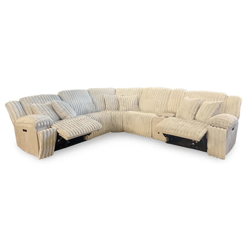 Presley Fog 6 Piece Power Reclining Sectional