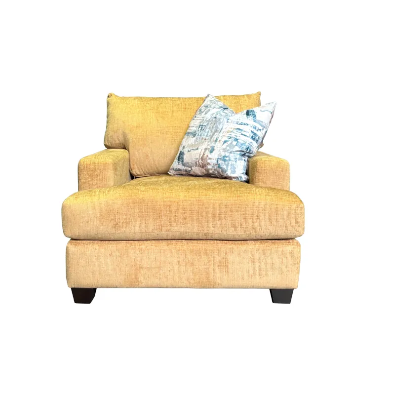 Waffle Gold Upholstered Armchair