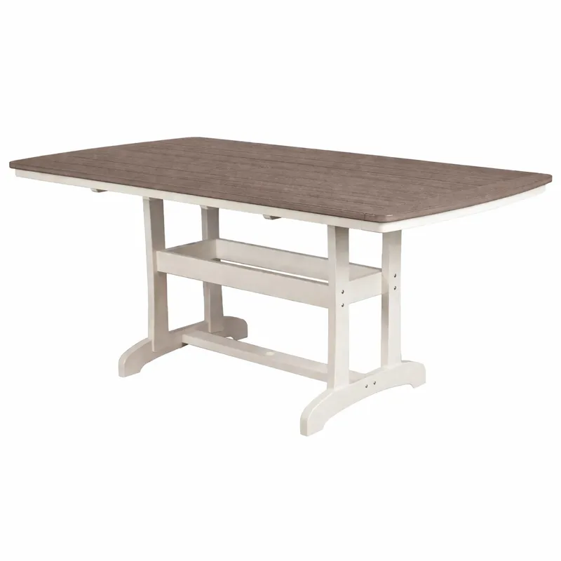 Chester Counter Height Outdoor Dining Table - Weathered Wood/White