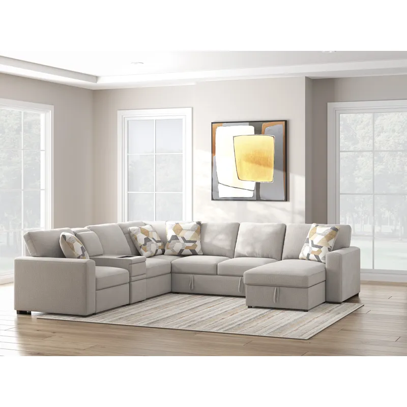 Flaglere 5-Piece Sectional with Pop Up Sleeper and Chaise