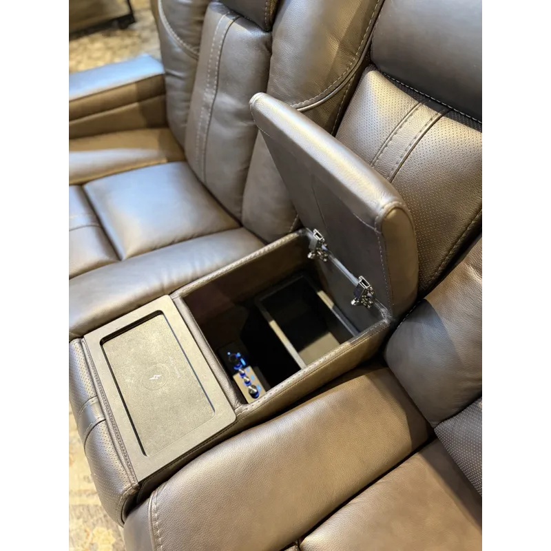 Daniel Immersive Audio 7PC Leather Sectional (Triple Power w/ Speakers, Heat, & Massage)