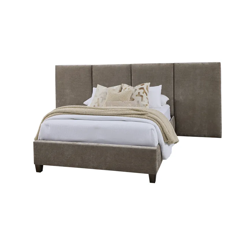 Joinery-Espresso Oak Upholstered Wallbed-Brindle Grey - King
