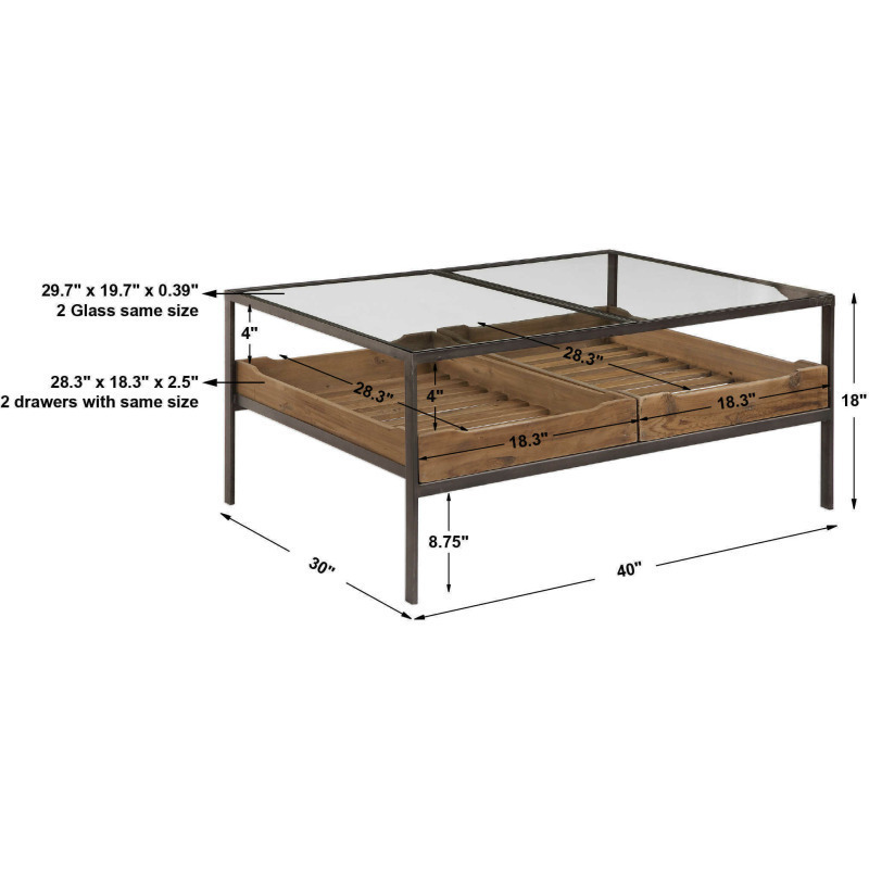 Silas Coffee Table 24855 by Uttermost at Old Brick Furniture & Mattress Co.