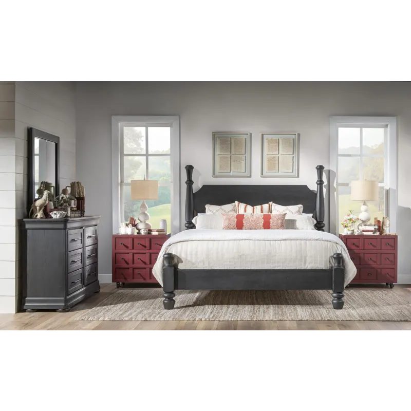 Vintage Market Complete Chimney Post Bed - Queen