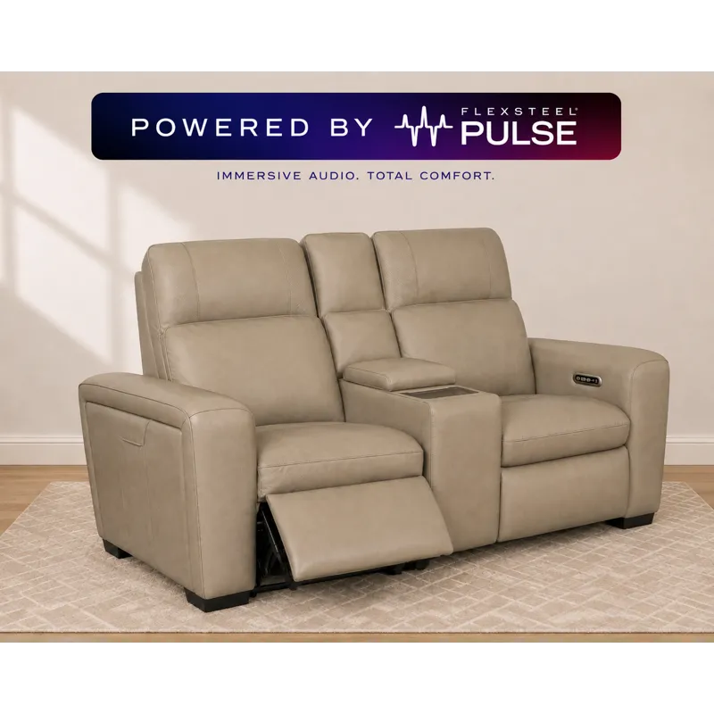 Sense Power Reclining Immersive Audio Loveseat with Console, Power Headrest, & Lumbar