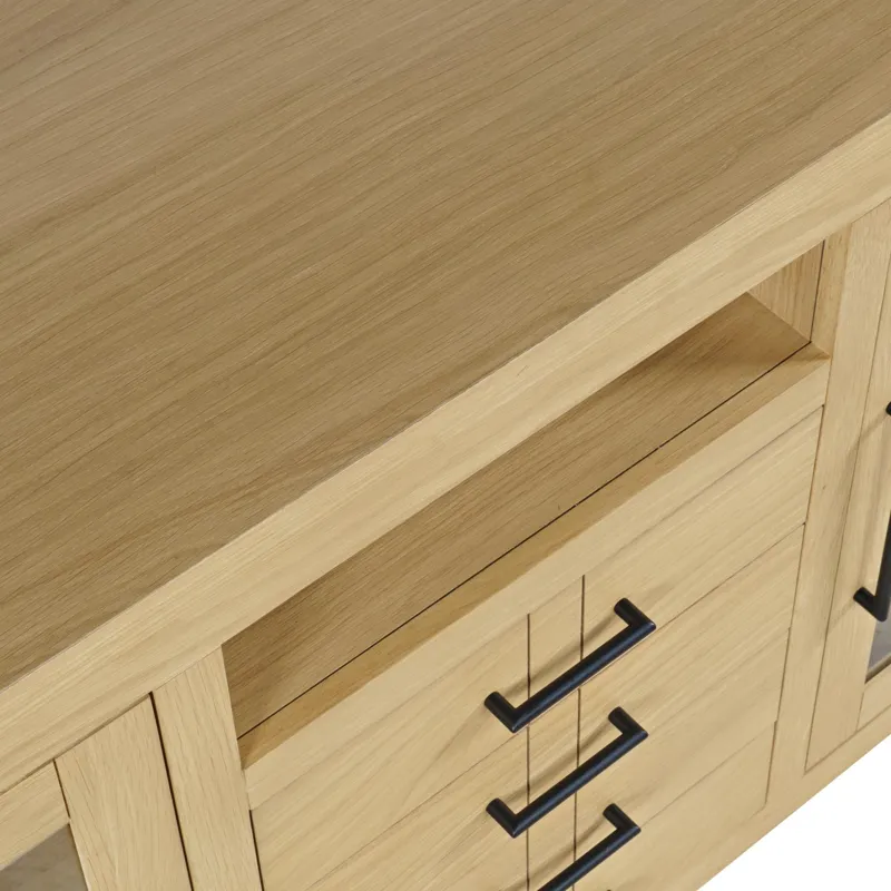 Auburn Hills 60" Contemporary Media Console - Light Oak