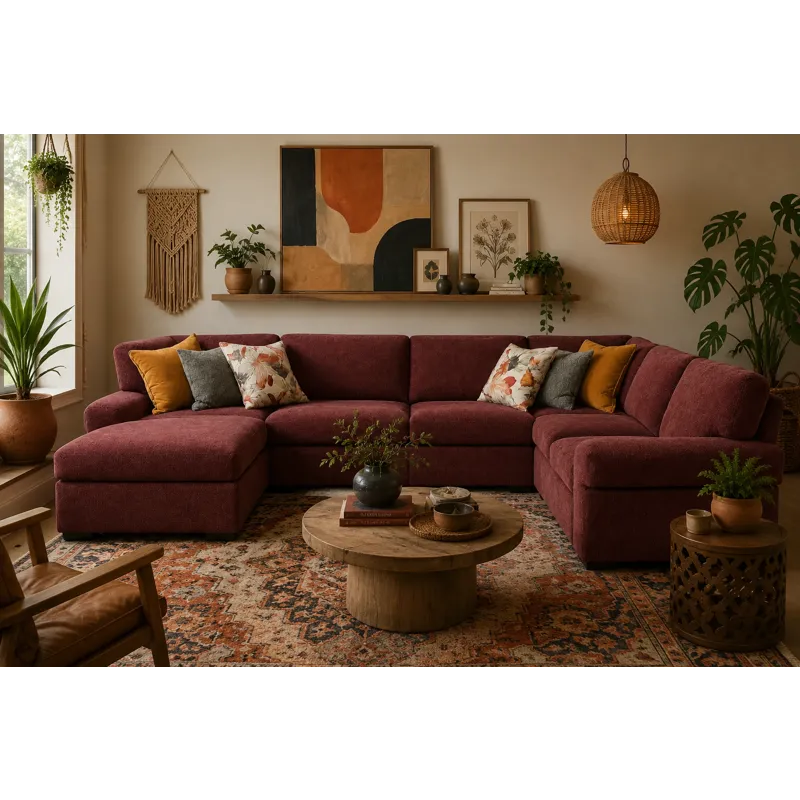 Fletcher 3 PC Sectional with Chaise - Plum