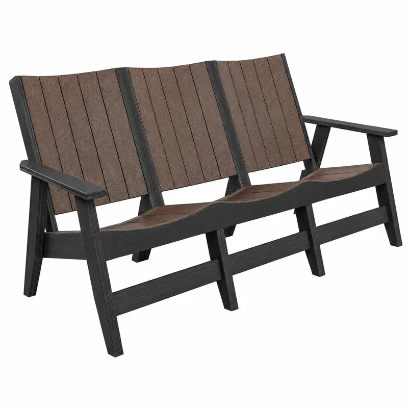 London Outdoor 3 Seat Sofa - Brazilian Walnut/Black