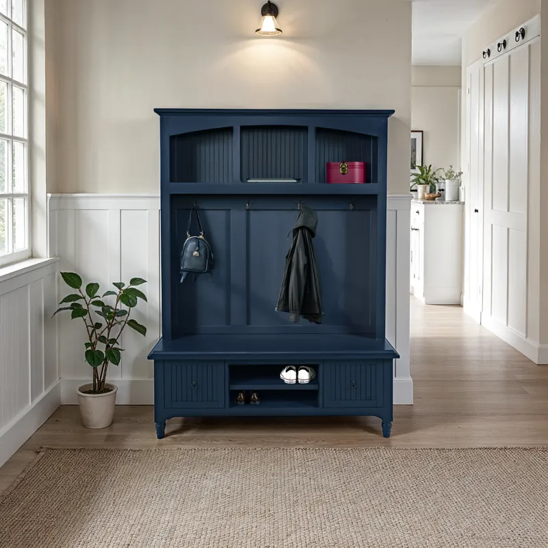 Westport Modern Farmhouse Hall Tree With Storage Bench