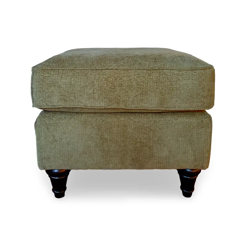 Poplin Olive Upholstered Ottoman