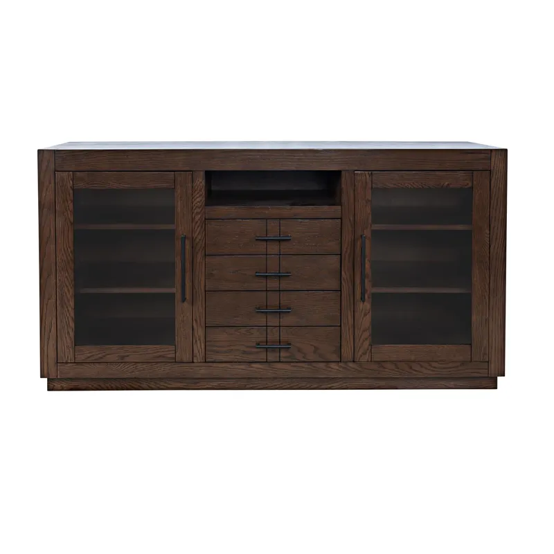 Auburn Hills 60" Contemporary Media Console -  Dark Oak