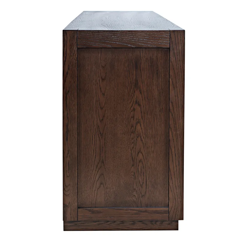 Auburn Hills 50" Contemporary Media Console With Tempered Glass Doors, Drawers And Adjustable Shelv