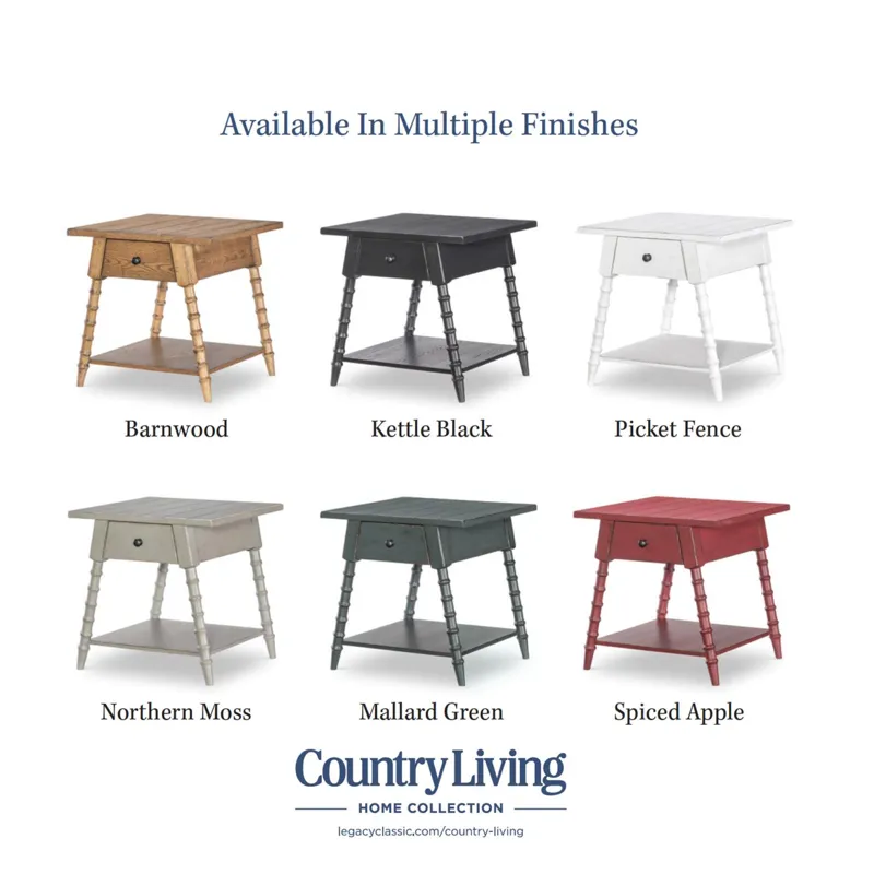 Vintage Market Splayed Bobbin Leg 1 Drw End Table