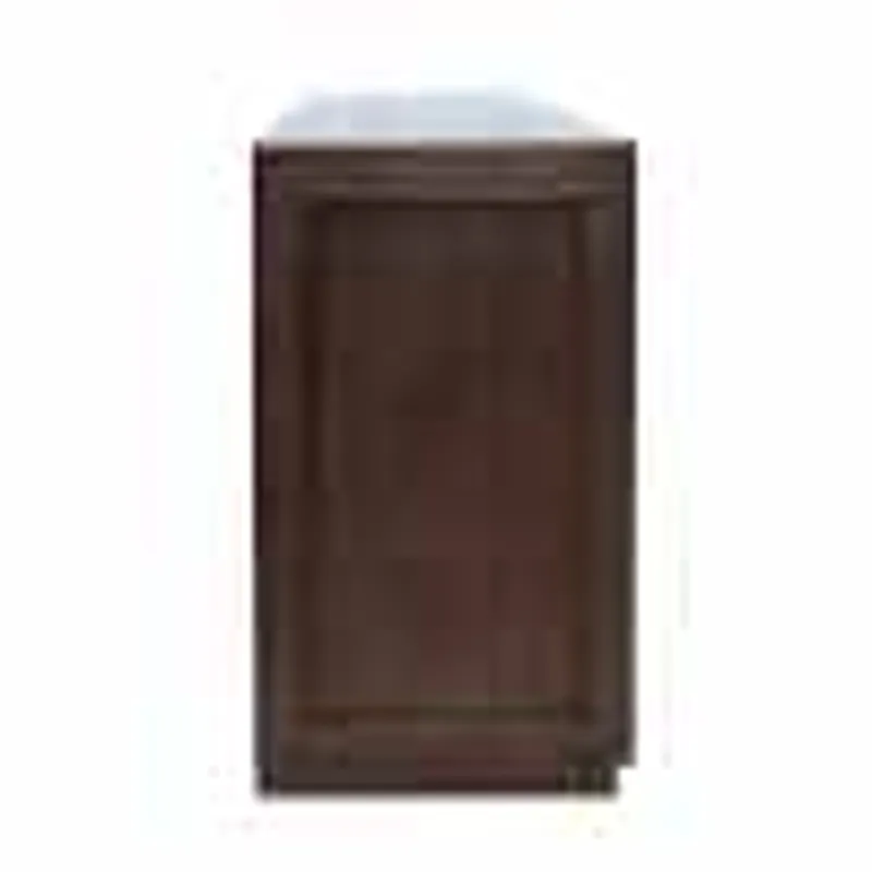 Auburn Hills 70" Contemporary Media Console With Tempered Glass Doors, Drawers And Adjustable Shelv