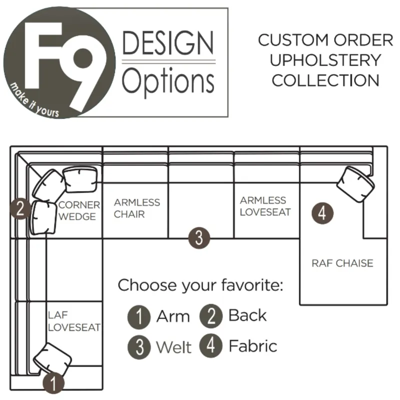 3 PC Power Sectional