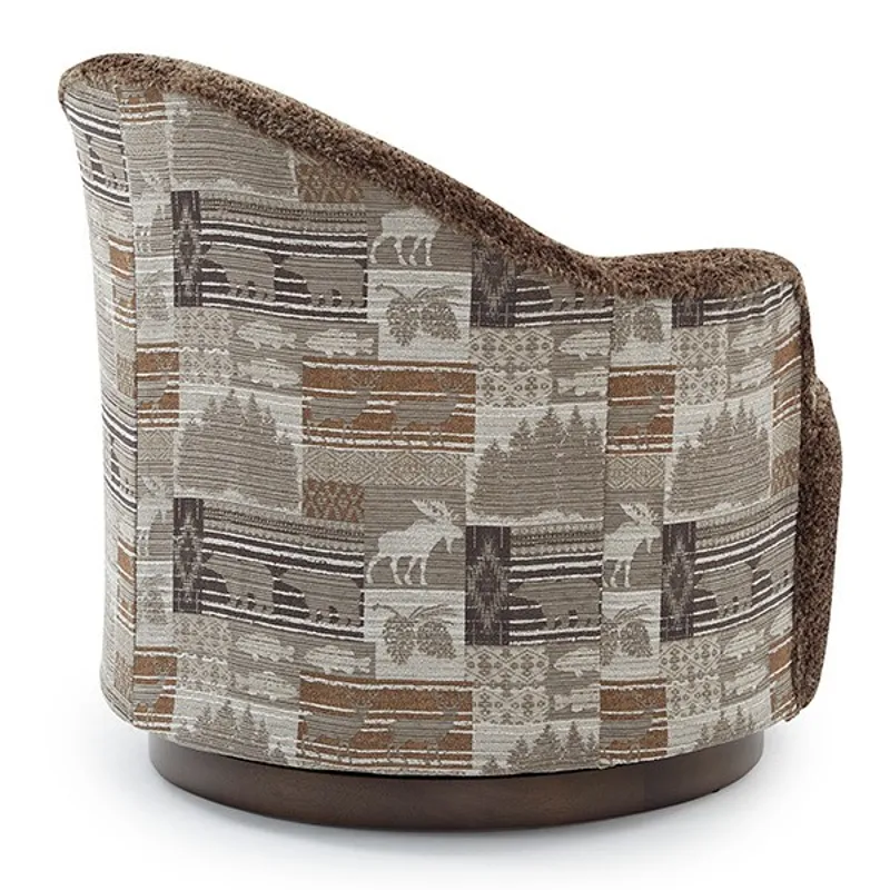 April Fabric Swivel Glider Chair - Chocolate