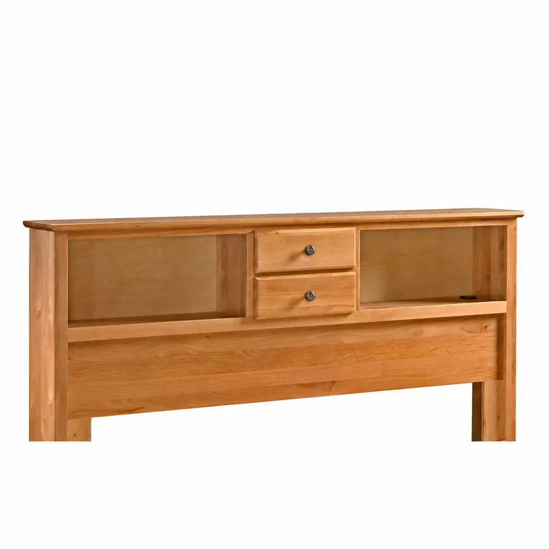 Shaker Queen Storage Bookcase Headboard - Natural