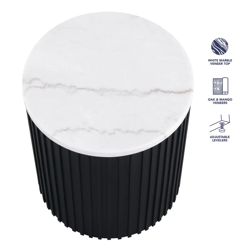 Colvin Round End Table, Black Finish