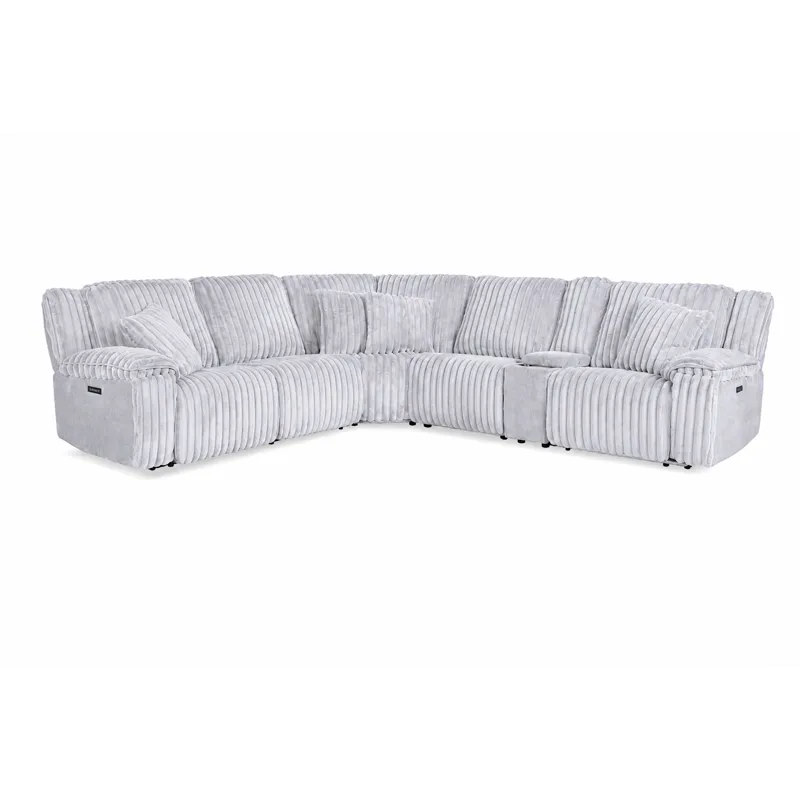 Presley Fog 6 Piece Power Reclining Sectional