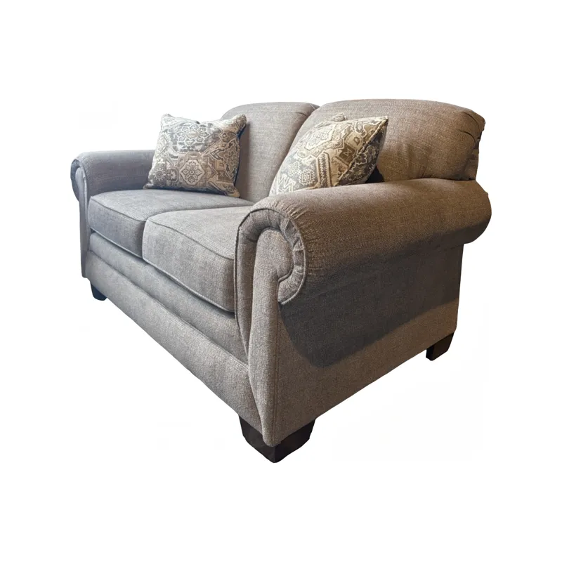 Monroe Loveseat - Lucille Mushroom w/Garcia Toast Pillows