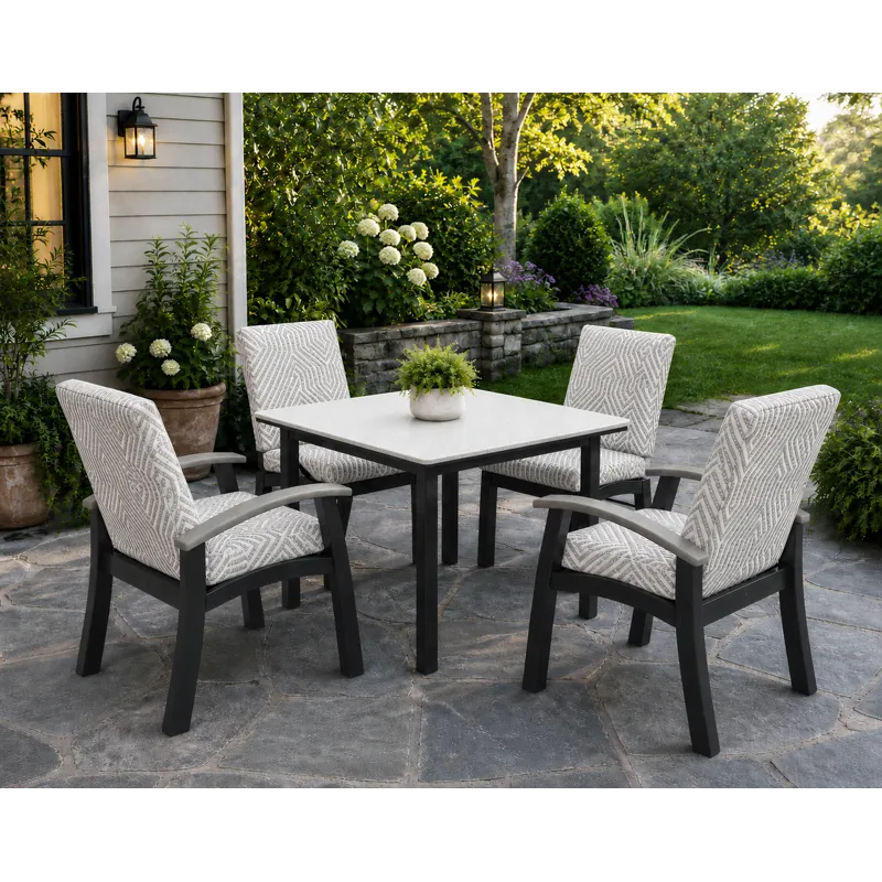 Belle Isle Cushion Cafe Outdoor Arm Chair - Kona / Etna Heron 