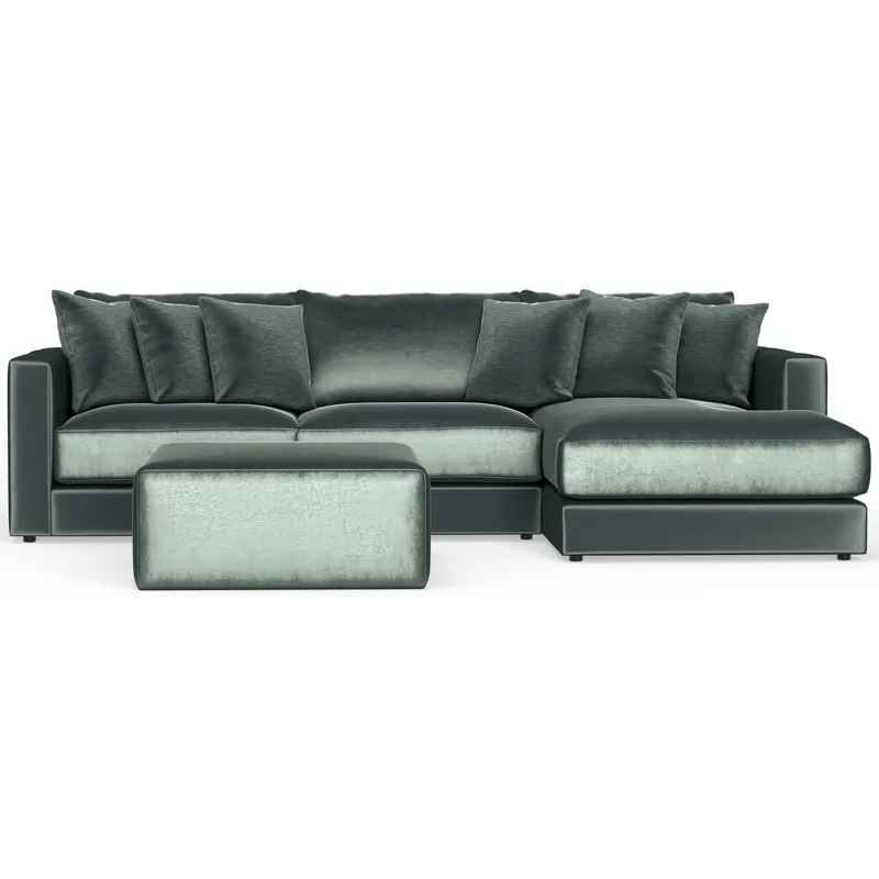 Remminton 3 PC Sectional Sofa Chaise - Pine