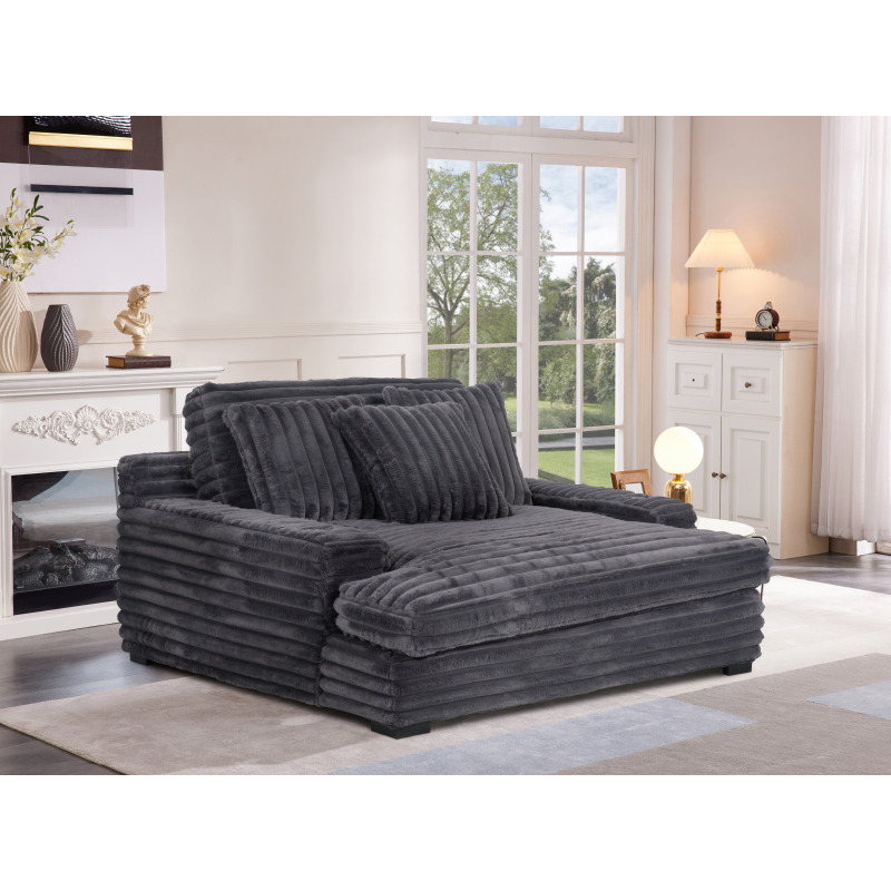Presley Charcoal Theater Chaise - Thumbnail 2
