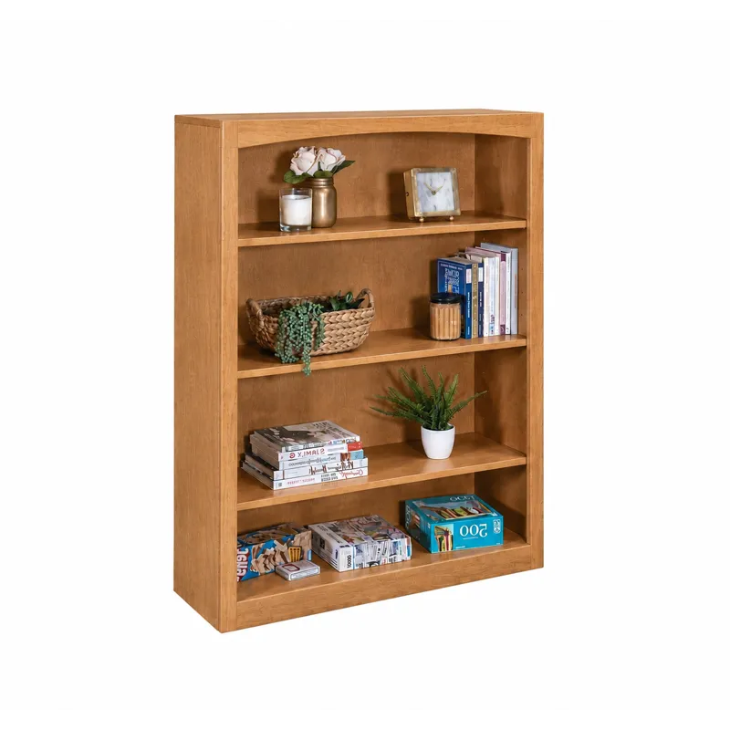 Shaker Pine 48" H Flush Cut Bookcase - Honey 