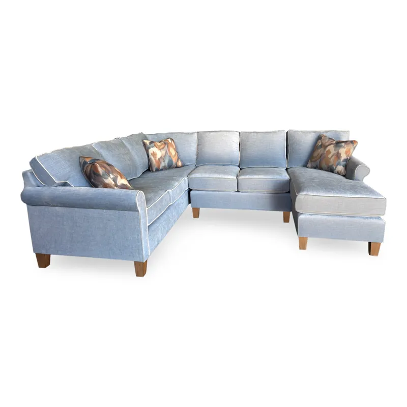 Posh Blue 3 Piece Sectional