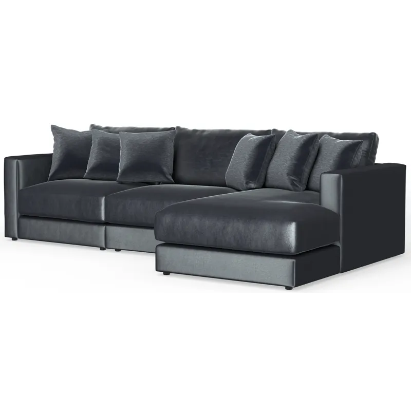 Remington 3 Piece Sectional Sofa Chaise - Slate