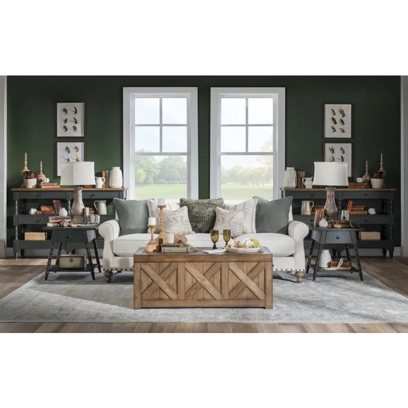 Vintage Market Splayed Bobbin Leg 1 Drw End Table