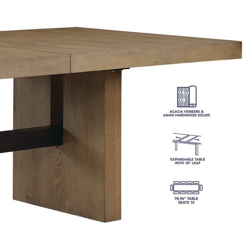 Aubrey 78-96" Dining Table W/18" Leaf