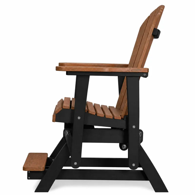 Cambridge Outdoor Single Counter Glider Chair - Antique Mahogany/Black