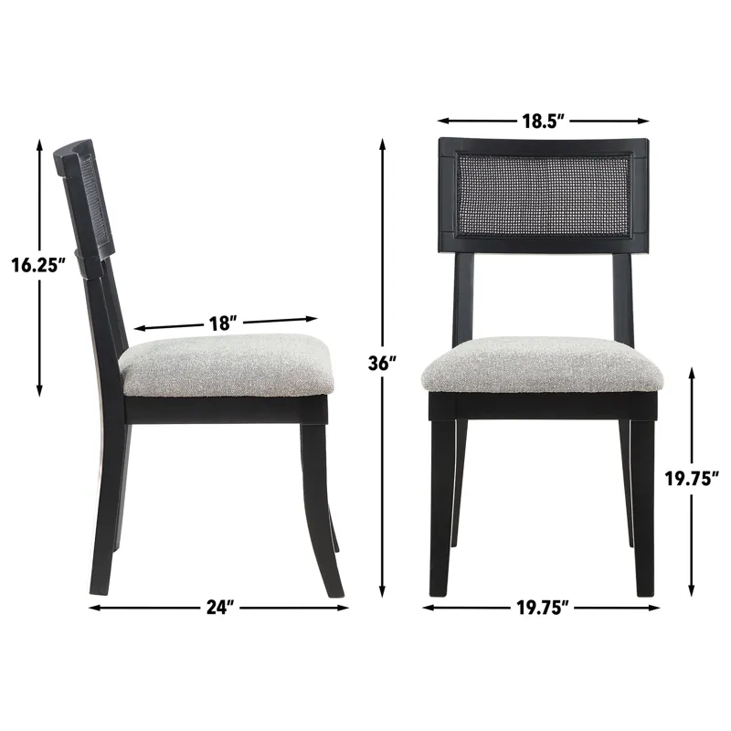 Colvin Black Cane Side Chair