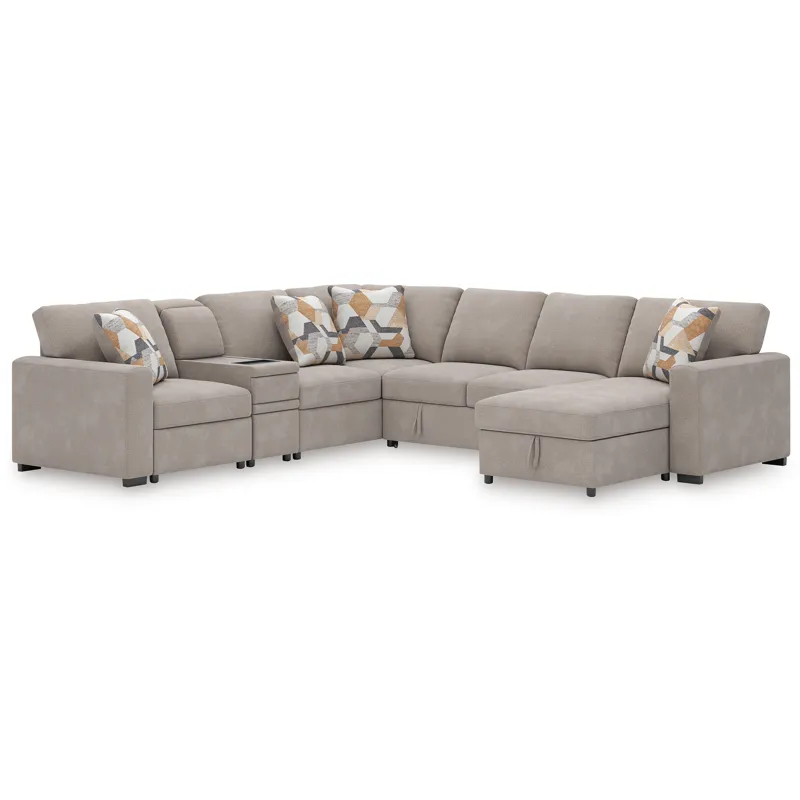 Flaglere 5-Piece Sectional with Pop Up Sleeper and Chaise