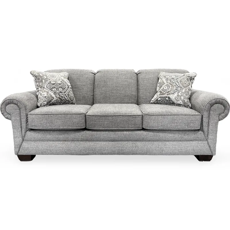 Monroe Sofa - Lucille Mushroom w/Garcia Toast Pillow