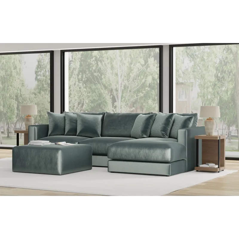 Remminton 3 PC Sectional Sofa Chaise - Pine