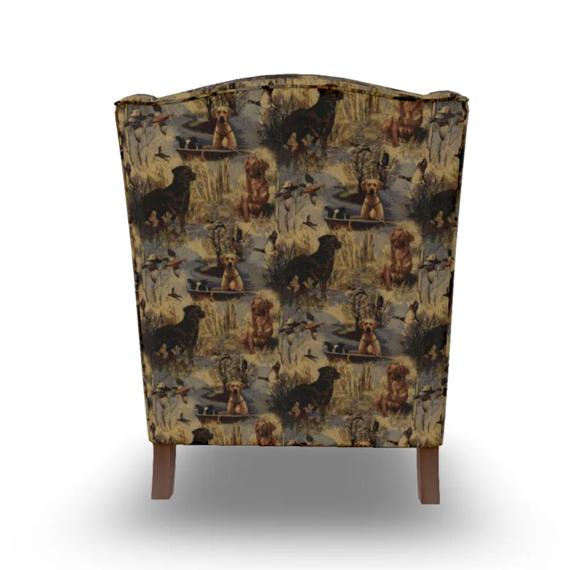 Andrea Fabric Stationary Chair - Dark Walnut