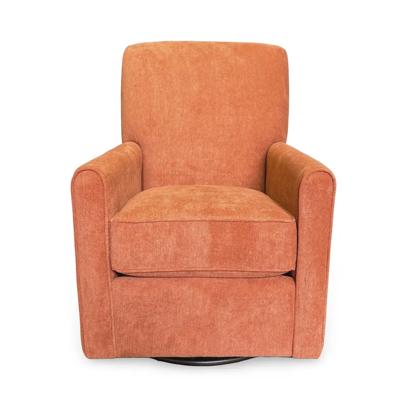 Mercedes Rust Upholstered Swivel Chair