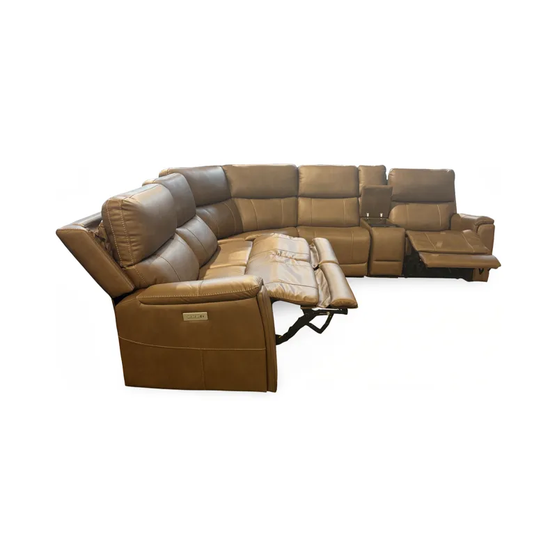 Cappuccino 6 Piece Power Reclining Sectional 