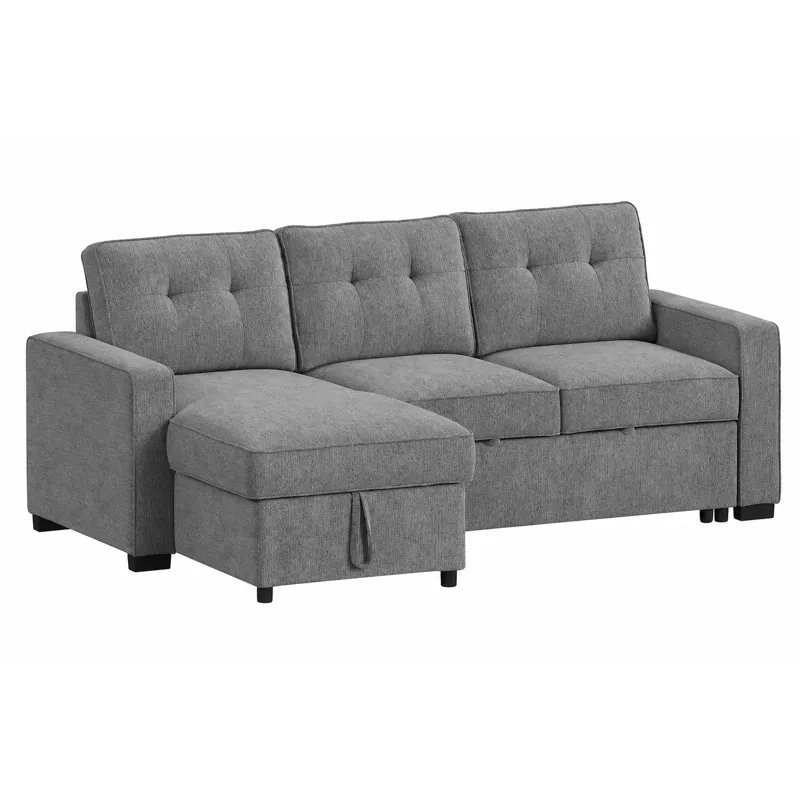 Homer 2 PC Sofa Chaise with Pull Out Sleeper - Clementine Grey