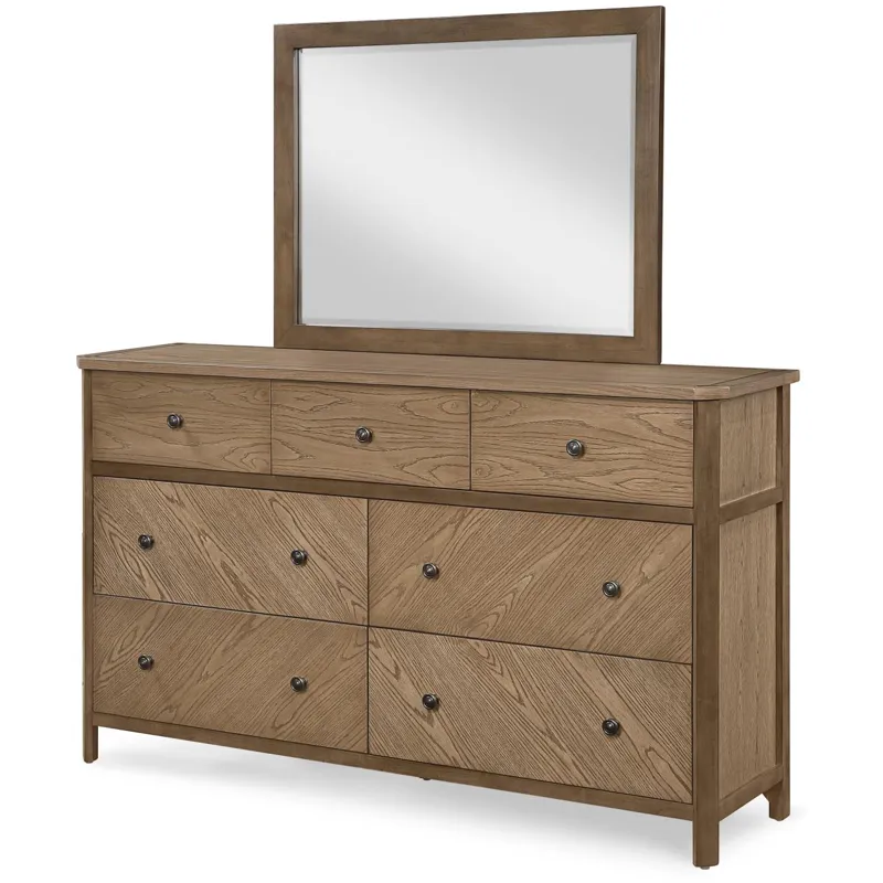 Sun Haven 7-Drawer Dresser - Walnut and Oak Finish