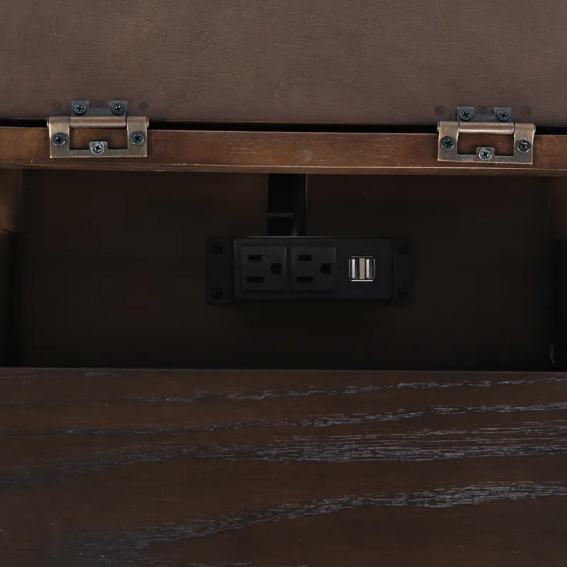 Brentwood Modern Transitional USB Charging End Table With Storage Cabinet