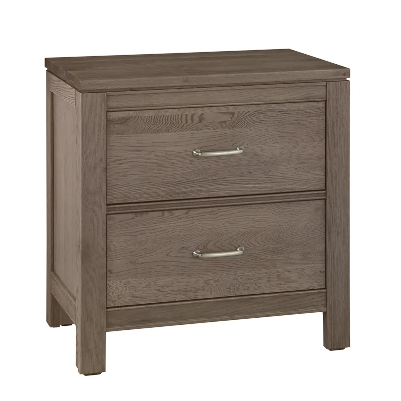 Tide &amp; Timber-Grey Oak Nightstand 2 Drawer