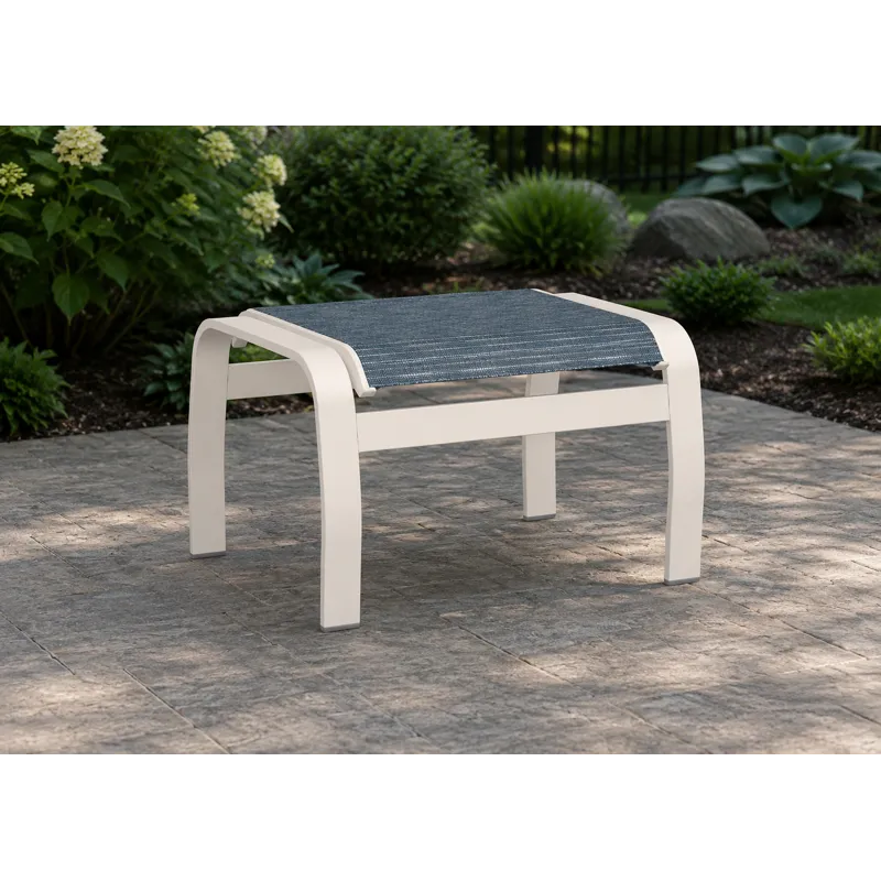 Belle Isle Sling Ottoman - Snow / Nimbus Ocean
