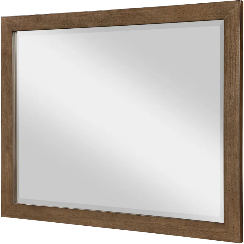Sun Haven Beveled Mirror - Walnut and Oak Finish