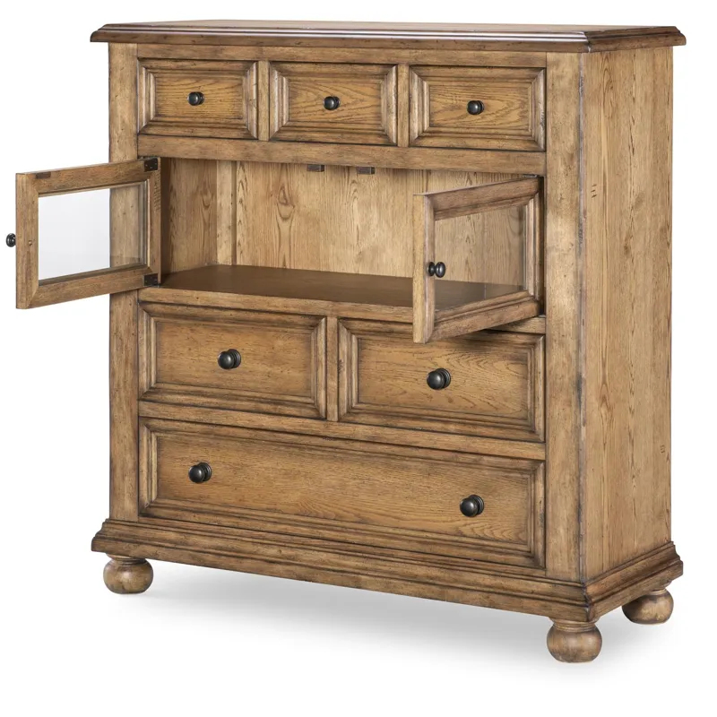 Vintage Market Glass Door 6 Drawer Chest